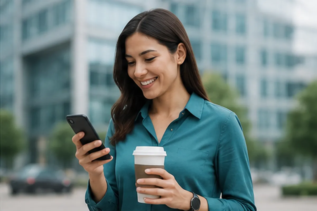 Professional taking a business call on mobile